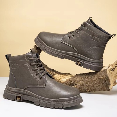 Man Combat Shoes Long Winter Mens Boots Footwear Plus Size