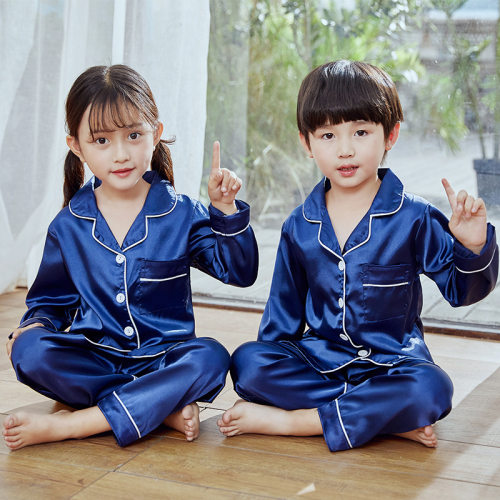 New Kids Pyjamas Silk Satin ops Pant Autumn Winter Childrens