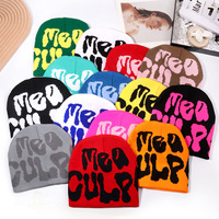 Knitting Beanies Hat Men Women Paragraph 秋冬季字母情侶帽子