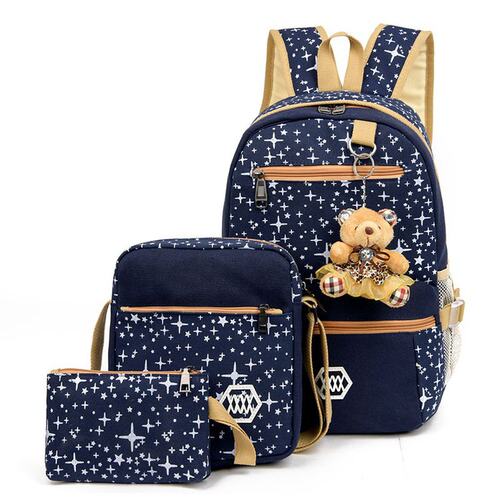 girls schoolbag kids school bags backpack students 书包3件套