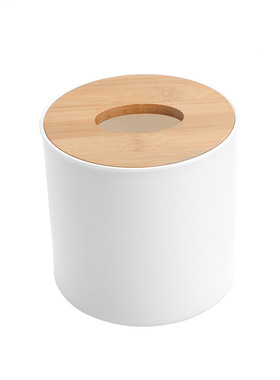 tissue box room paper storage napkin holder  收纳竹盖纸巾盒