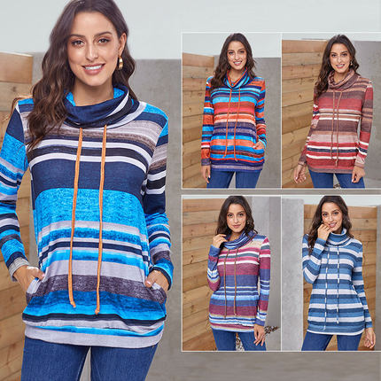 Women's sweater autumn winter patchwork pullover hoddies