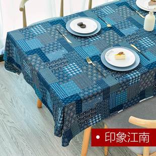 餐桌布 Tablecloth printed cotton linen table cloth rectangle