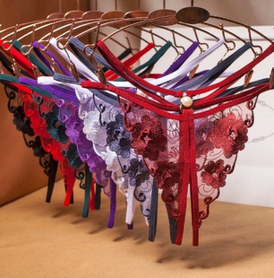 丁字裤女性感开档网纱Open Crotchless Thong Sexy lady Panties