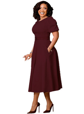 plus size dress for women yellow party Dress skirt with belt