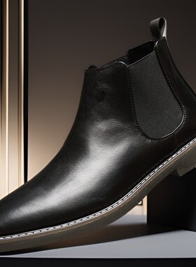 Men Chelsea Boots Waterproof Leather Shoes男士切尔西短靴皮鞋