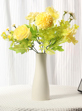 白色磨砂陶瓷花瓶可装水干花插花双用