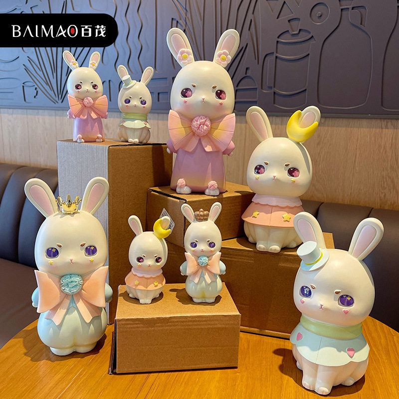 卡通创意贝洛兔pvc摆件百茂工艺品个性家居摆饰超可爱车载装饰品