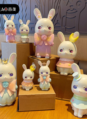 卡通创意贝洛兔pvc摆件百茂工艺品个性家居摆饰超可爱车载装饰品
