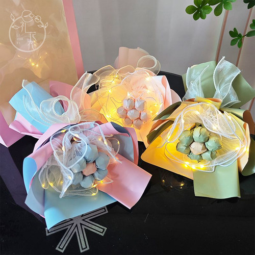 棒棒糖DIY材料儿童节创意礼物糖果花束手工材料包花纸六一小花束