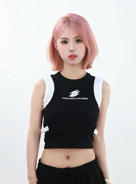 TI舞团秋冬背心女内搭撞色跳舞刺绣通勤显瘦运动休闲夏季B03G015