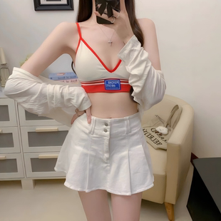 TeamInvader/TI舞团深V撞色运动文胸通勤白色美背性感夏季B02G018