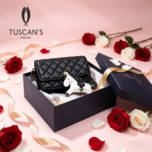 TUSCAN'S【母亲节礼物】女士山茶花单肩包鱼子酱菱格链条包送礼 - 封面