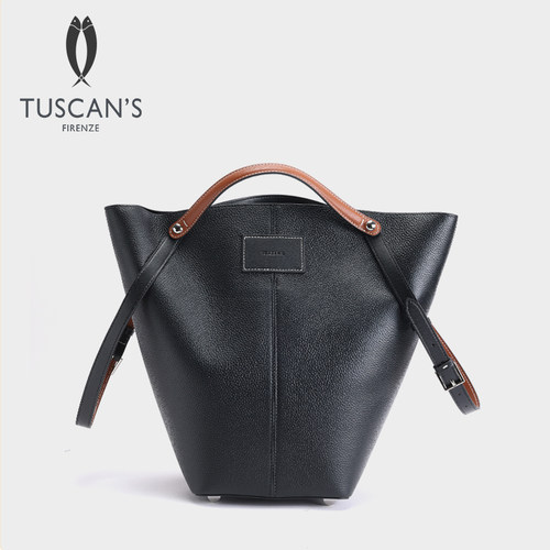 TUSCAN'S真皮菜篮子单肩包手提包
