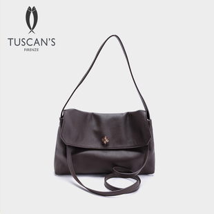 TUSCAN'S时尚真皮质感通勤大容量单肩斜挎百搭女包TS双鱼