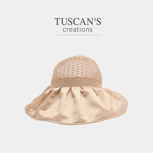 TUSCAN'S CREATIONS女士春夏时尚百搭蝴蝶结空顶遮阳帽TS双鱼