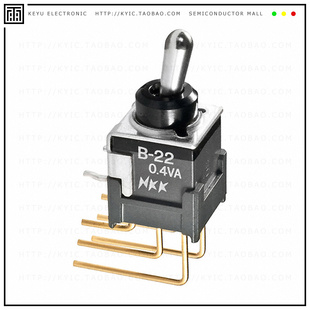 SWITCH 28V TOGGLE 0.4VA DPDT B22JV