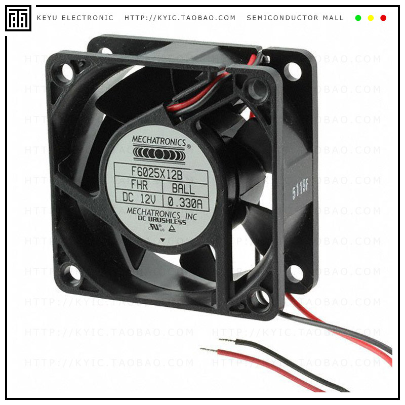 F6025X12B2-RHR-EM【FAN 60X25MM LCKD RTR IP57 12VDC】