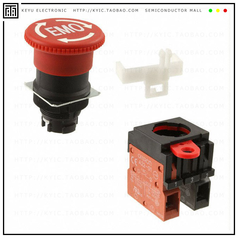 A22E-M-11-EMO【SWITCH PUSHBUTTON DPST 10A 110V】