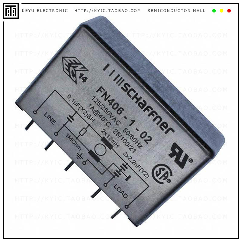 FN406-1-02【LINE FILTER 250VAC 1A TH】