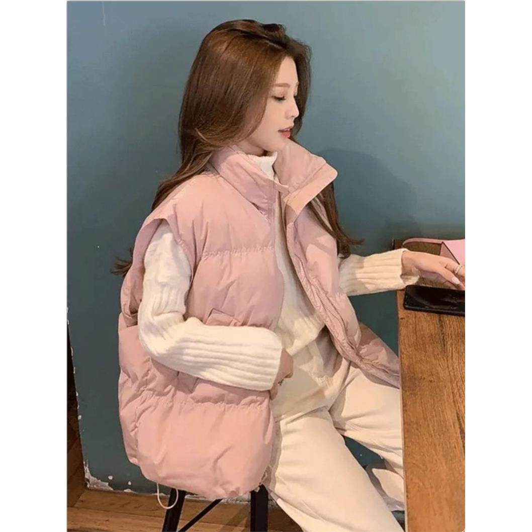 粉色羽绒棉马甲女2025新款冬季外穿宽松背心马夹外搭坎肩外套女款,女装/女士精品,马夹,淘宝优惠券,粉丝福利购,淘宝优惠卷