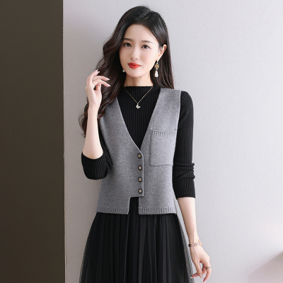 秋冬马甲背心女两件套装