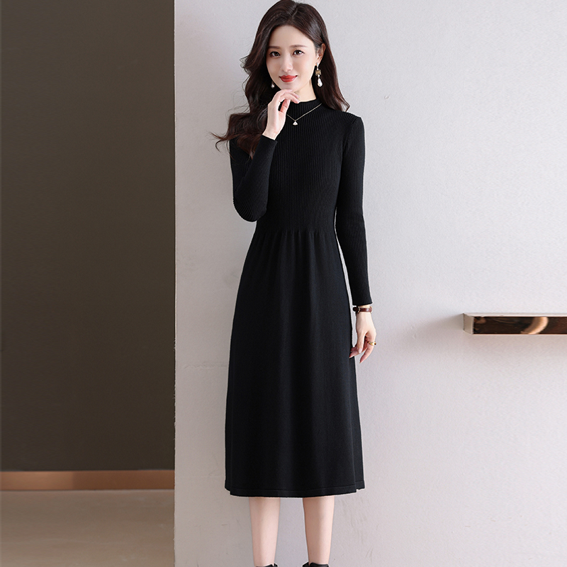 冬季加厚毛衣裙女内搭中长款