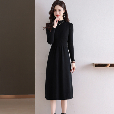 冬季加厚毛衣裙女内搭中长款