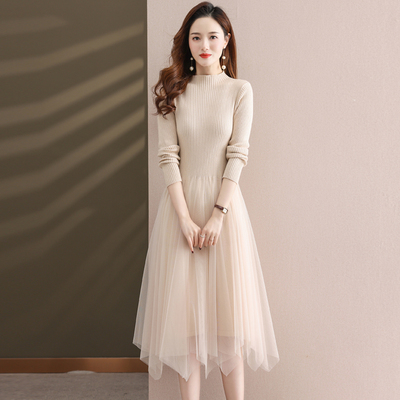 中长款毛衣裙打底连衣裙秋冬上衣