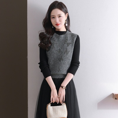 针织毛线马甲女士2024新款