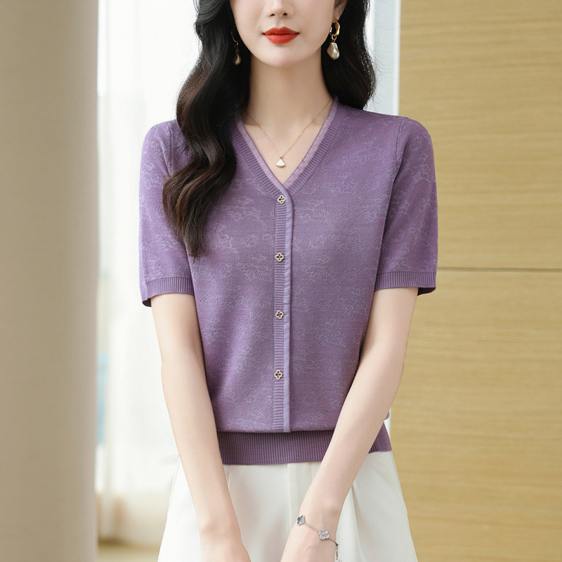 2024新款中年妈妈夏装短袖t恤