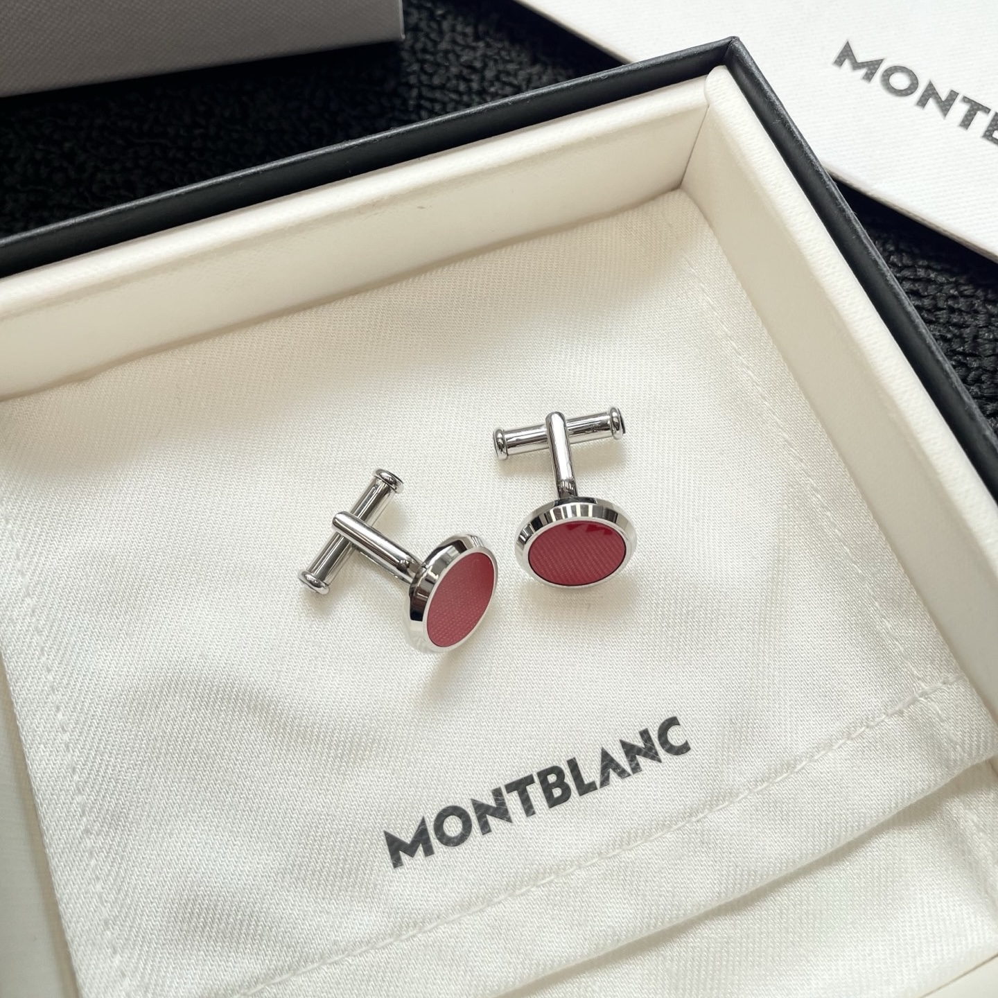 德国正品万宝龙大班系列红色玛瑙男士衬衫扣袖扣袖钉MB111314