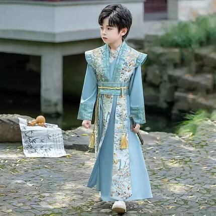 男童2026新款中国风儿童演出服国风小少爷男古风帅气
