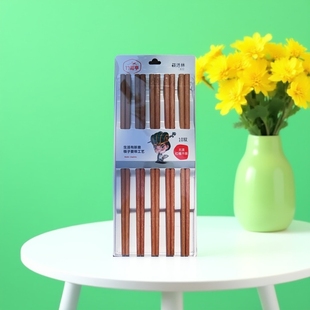 竹青亭无漆红檀木筷子家用防滑防霉高档木质无漆无蜡耐高温实木筷