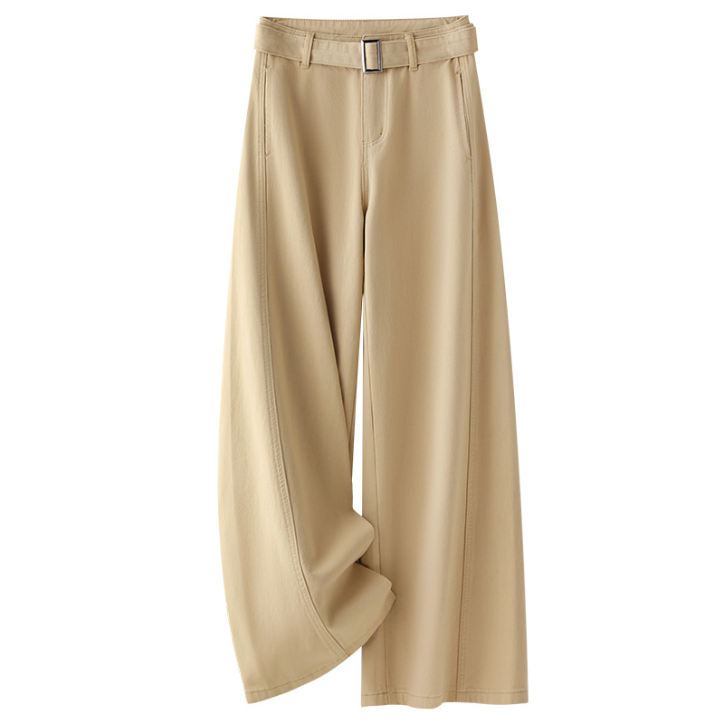 城市衣柜费依女装思慕缇村上春卡其色阔腿牛仔裤女2025新款秋季薄