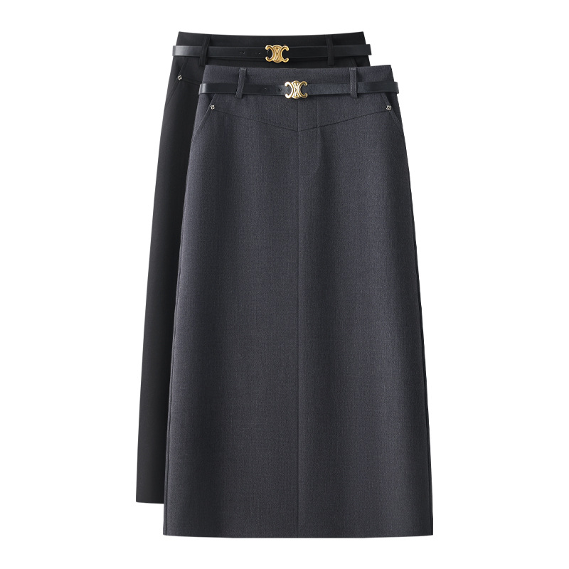 城市衣柜费依女装思慕缇村上春高级灰A字半身裙女2025新款春秋款