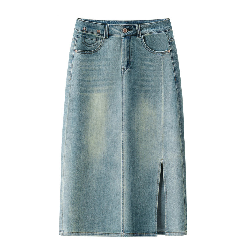 费依女裤村上春女装正品思慕缇苏昔蓝色牛仔半身裙女2025新款冬季