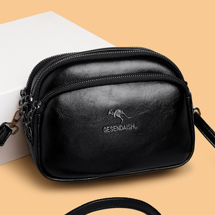 2025新款真皮女包时尚百搭单肩斜挎包中年妈妈包软皮小包包多层包