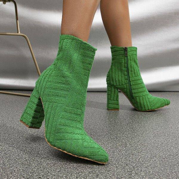 2023 AUTUMN|WINTER FASHION GREEN WOMEN BOOTS POINTED SUEDE Z
