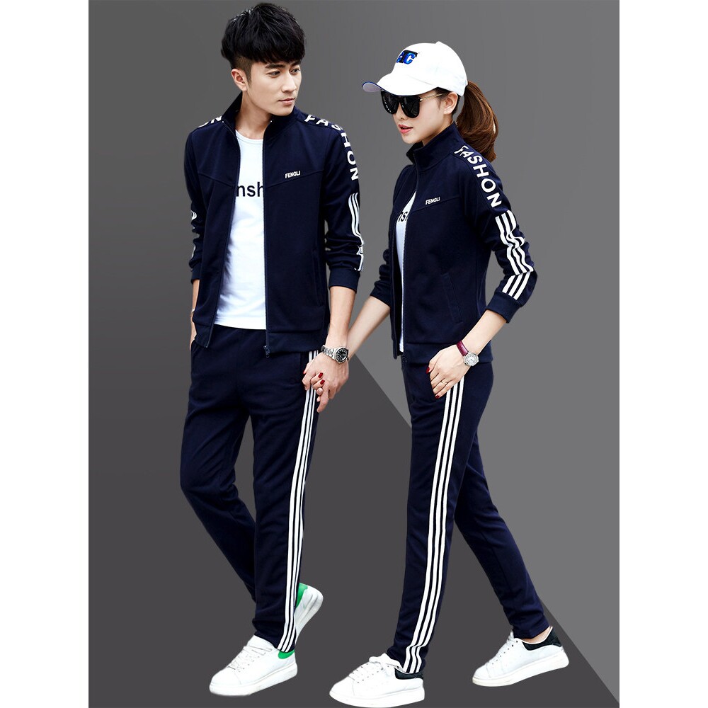 ZOICNIKE运动服套装春秋款男女时尚大码情侣运动套装休闲跑步套装