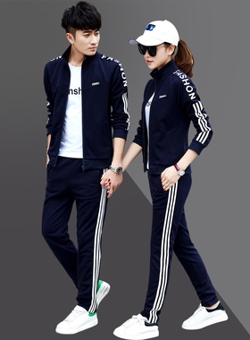 ZOICNIKE运动服套装春秋款男女时尚大码情侣运动套装休闲跑步套装