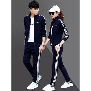 ZOICNIKE运动服套装春秋款男女时尚大码情侣运动套装休闲跑步套装