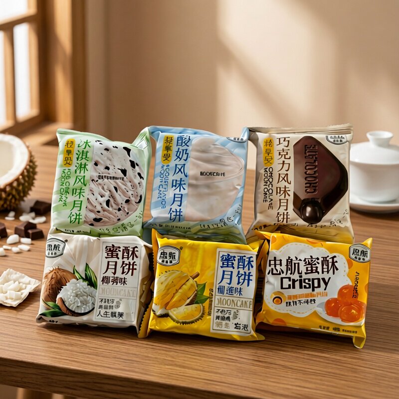 忠航蜜酥月饼榴莲味椰蓉味蛋黄味多种口味传统中秋月饼糕点