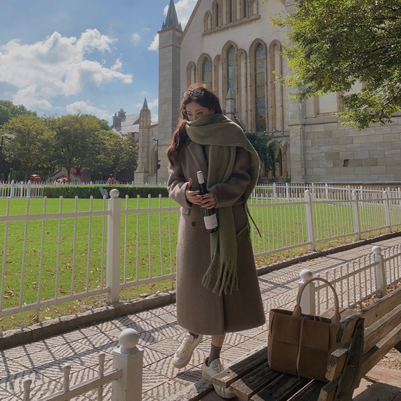 areUshop赫本风单面呢毛呢大衣