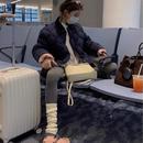 新款 shop正反双面穿菱格羽绒服女磨毛格子纹撞色2023年冬季 are