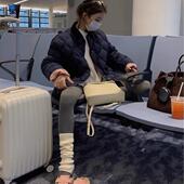 are 新款 shop正反双面穿菱格羽绒服女磨毛格子纹撞色2023年冬季