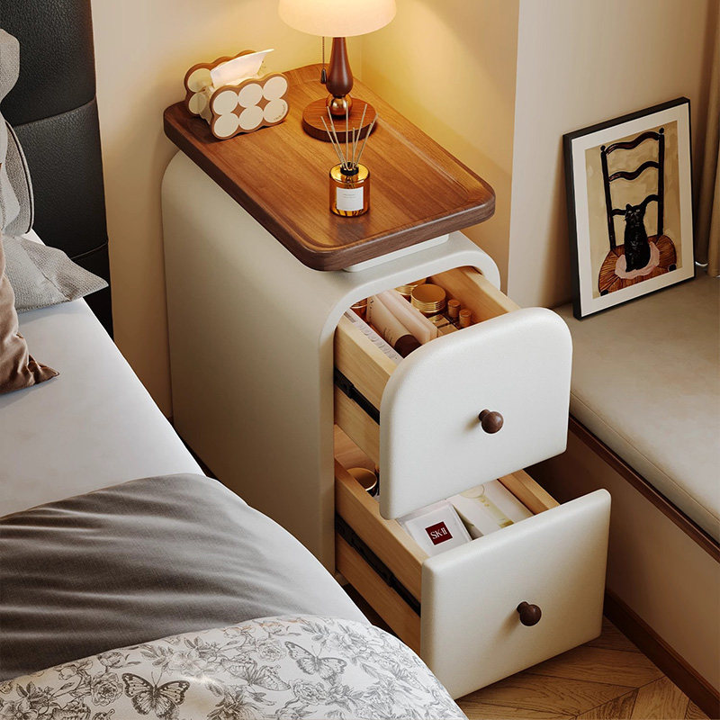 免安装实木床头柜2026新款小型家用卧室中古奶油风简约现代收纳柜,住宅家具,床头柜,淘宝优惠券,粉丝福利购,淘宝优惠卷