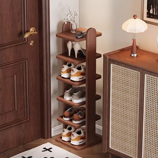 实木鞋架多层家用门口小窄鞋柜简易不占空间结实耐用入户置物架子
