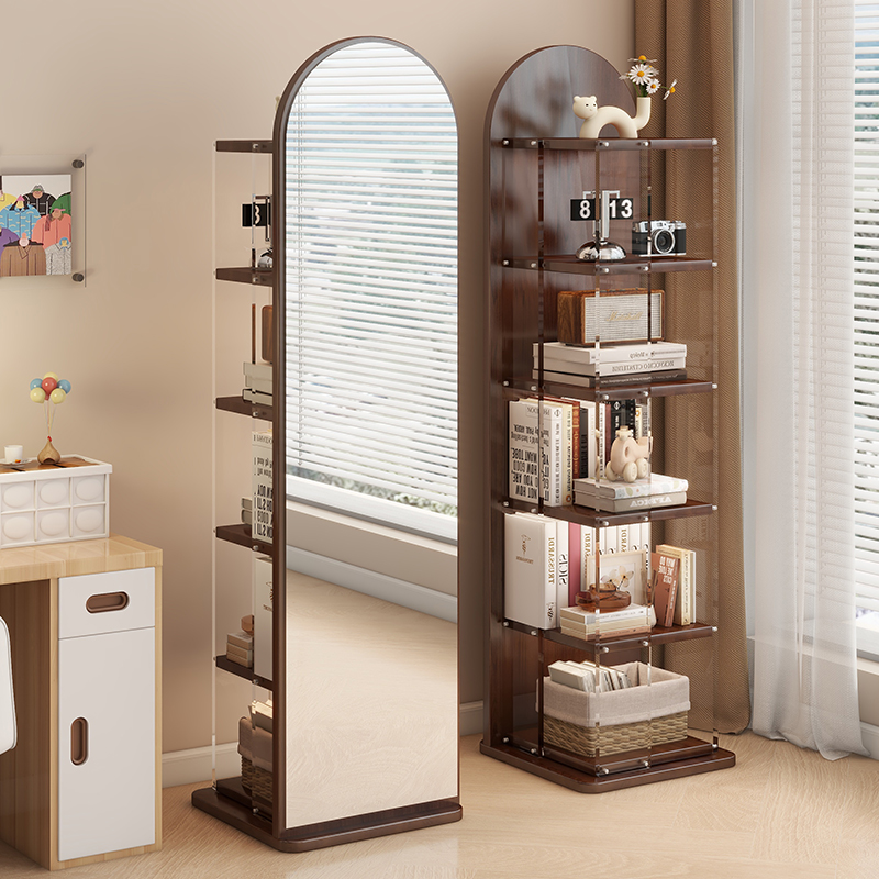 悬浮书架储物一体试衣镜子全身镜