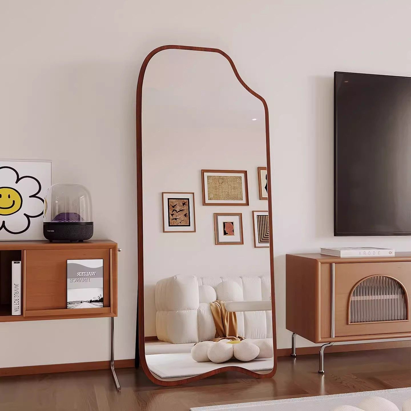 全身镜落地镜中古风穿衣镜家用壁挂式异形挂墙镜子女生卧室试衣镜,住宅家具,穿衣镜,淘宝优惠券,粉丝福利购,淘宝优惠卷